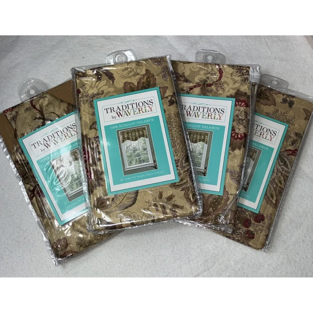4X Traditions by Waverly Navarra Antique Scallop Valance Rod Pocket 52